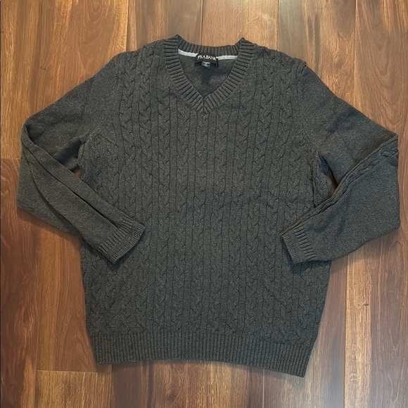 🌿SALE🌿JOS A BANK Men's Gray Ribbed Sweater Size Medium - Picture 1 of 7